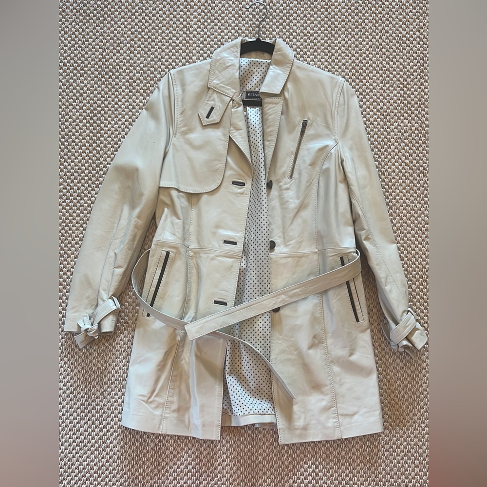 Real leather parka